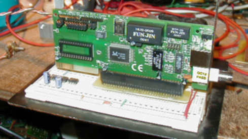 ISA Ethenet card in breadboard